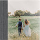 Smoke Grey linen wedding album, full acrylic photo cover, 12x12