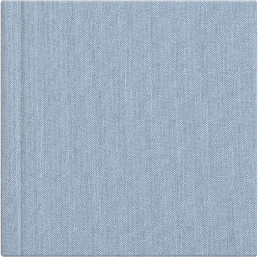 Pigeon Blue linen wedding album cover, 12x12