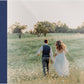 Navy leatherette wedding album, full acrylic photo cover, 18x12
