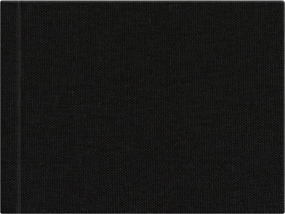 Black linen wedding album cover, 18x12
