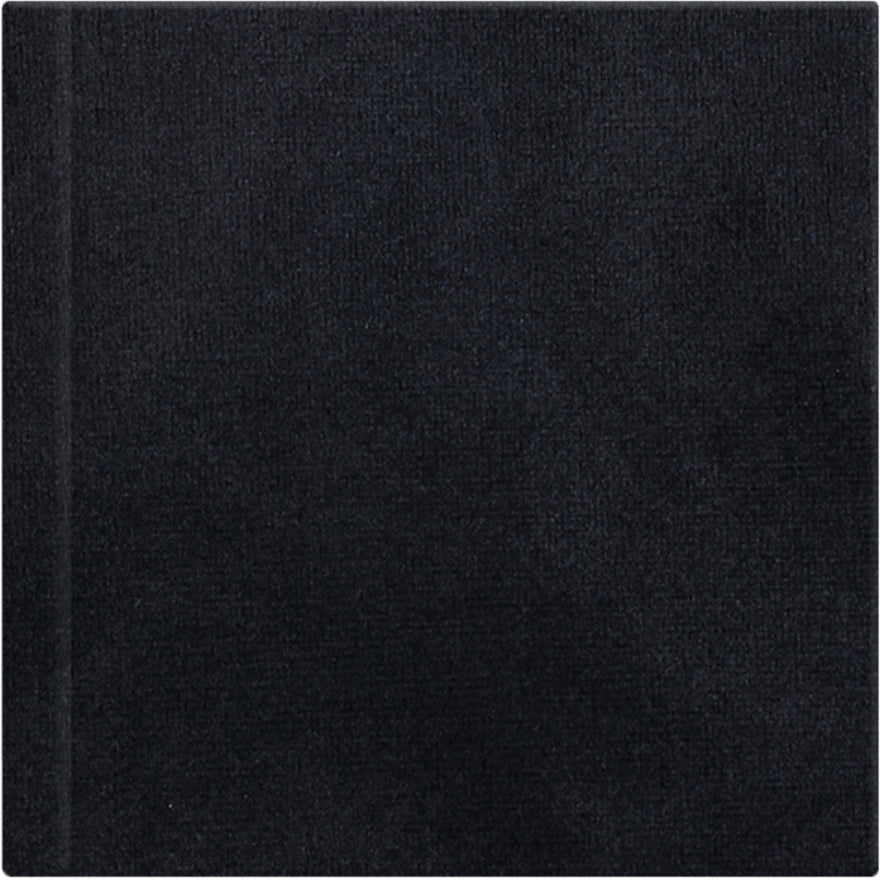 Liquorice Black velvet wedding album cover, 12x12
