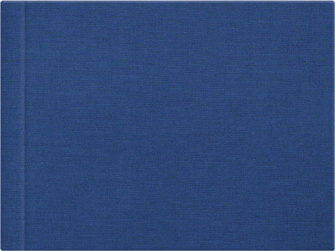 Navy linen wedding album cover, 18x12